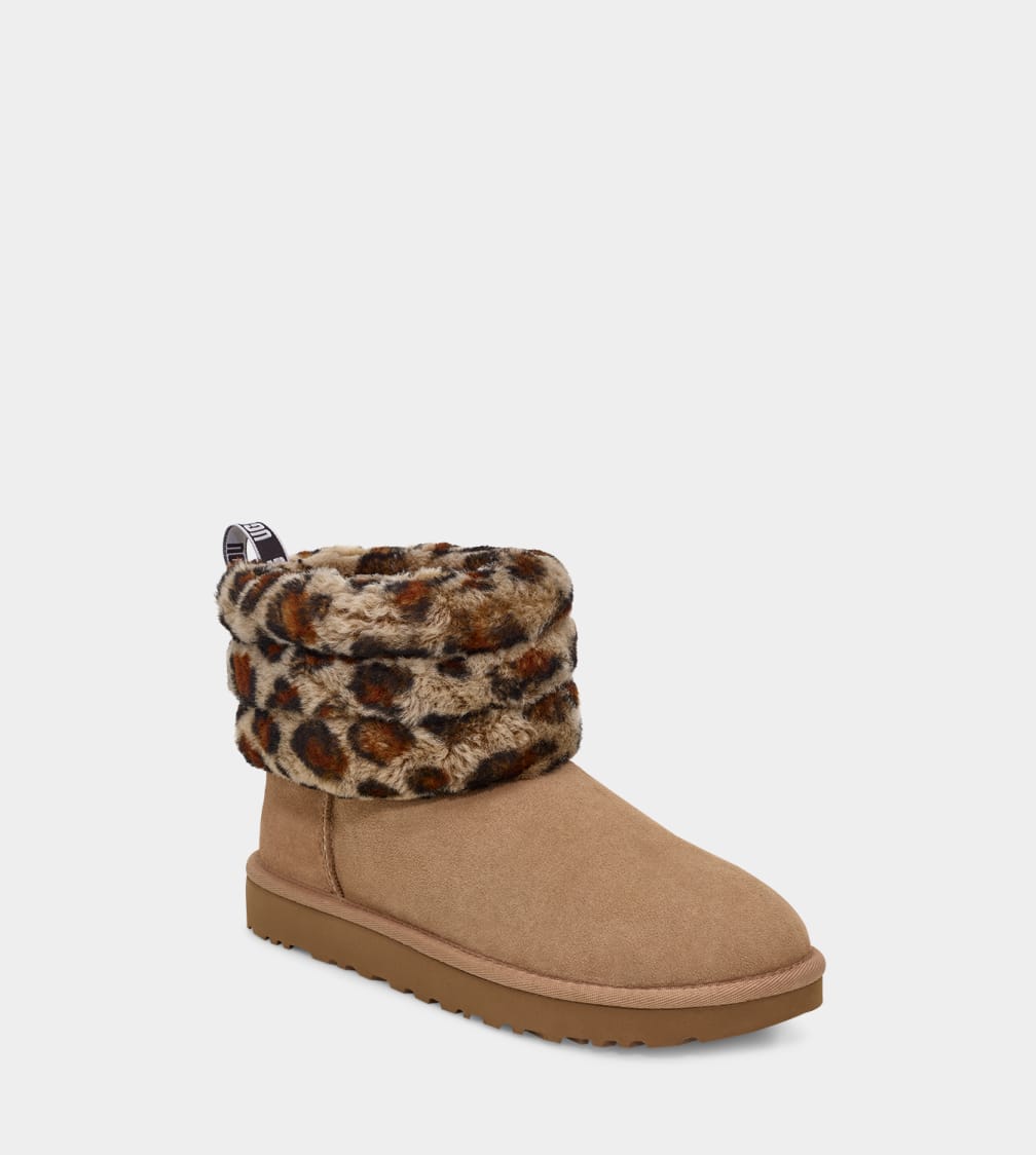 Ugg fluff 2025 mini quilted leopard